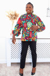 Abiola Tie Neck Ankara Top by Oge Fashion | Bold, Size 12-18