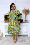 African Ankara Ify midi dress