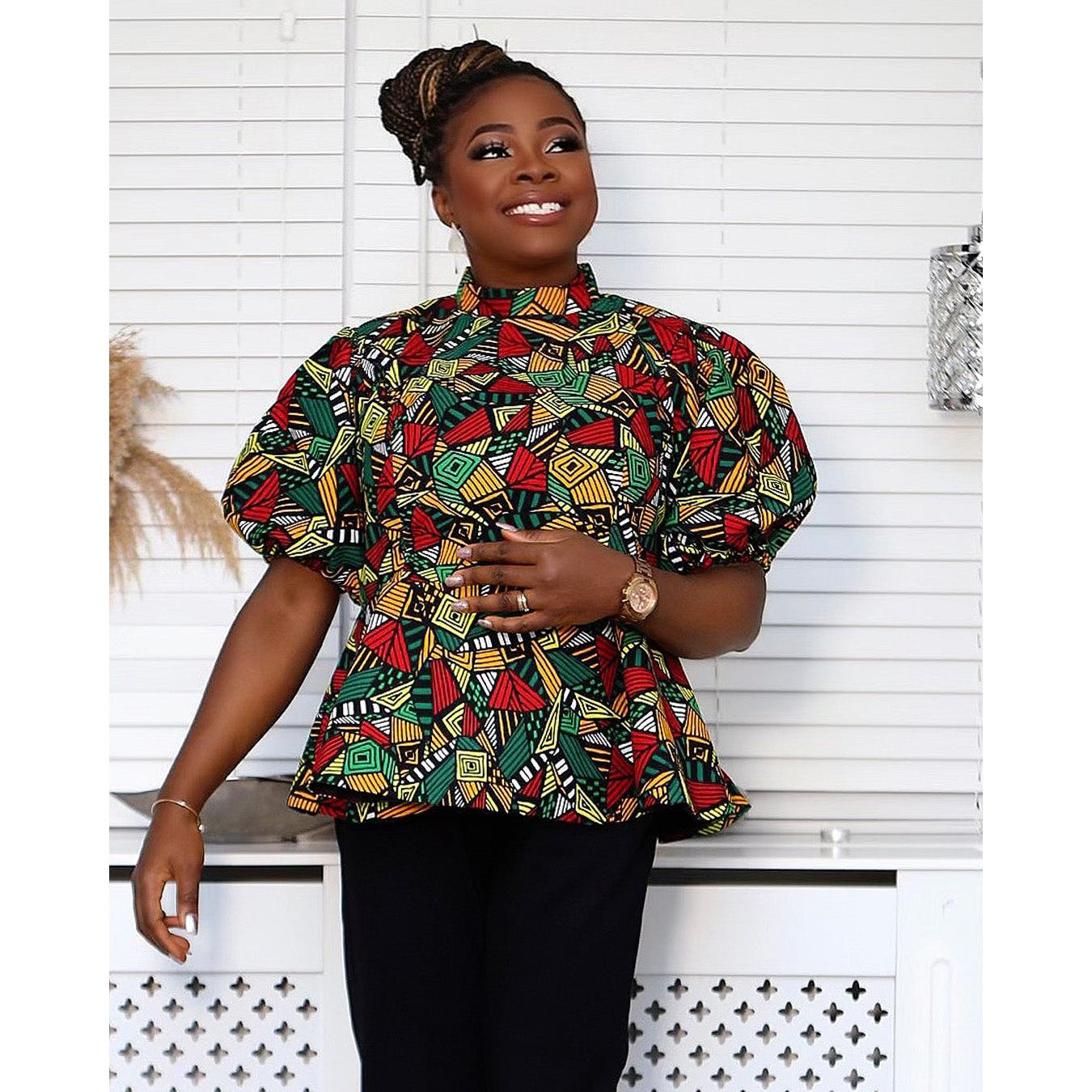 Abi Ankara Peplum Top by Oge Fashion Bold Cultural Statement OgeFashion