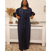 AFRICAN BUBU BLUE SEQUINS MAXI DRESS