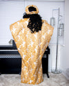 Gold Damask Sequins Maxi Boubou Dress