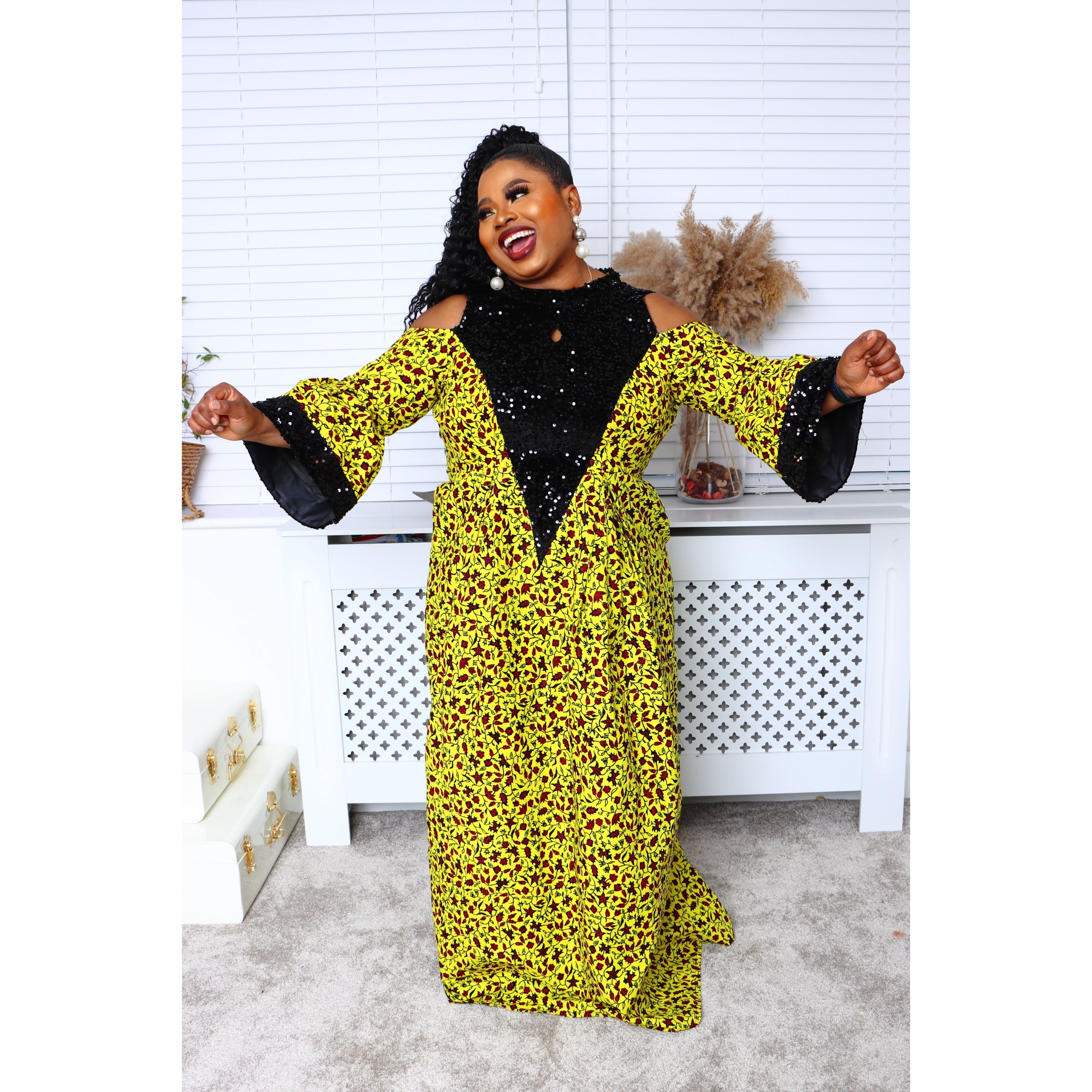 African Ankara sequence Zara Maxi Dress OgeFashion African Ankara sequence Zara Maxi Dress OgeFashion