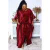 African Bubu Sequins Wine maxi dress