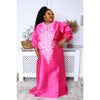 African Pink Bubu with Embroidery