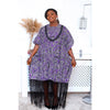 PURPLE ANKARA FRINGE MAXI DRESS