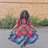 Temmy African  Elastic Waist Dress